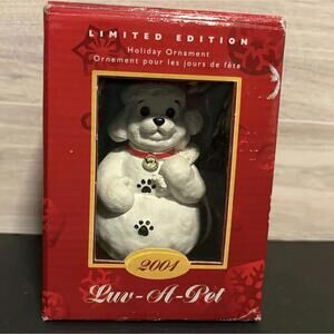 Vintage Snow Puppy Limited Edition Luv-A-Pet Dog Christmas Ornament Petsmart